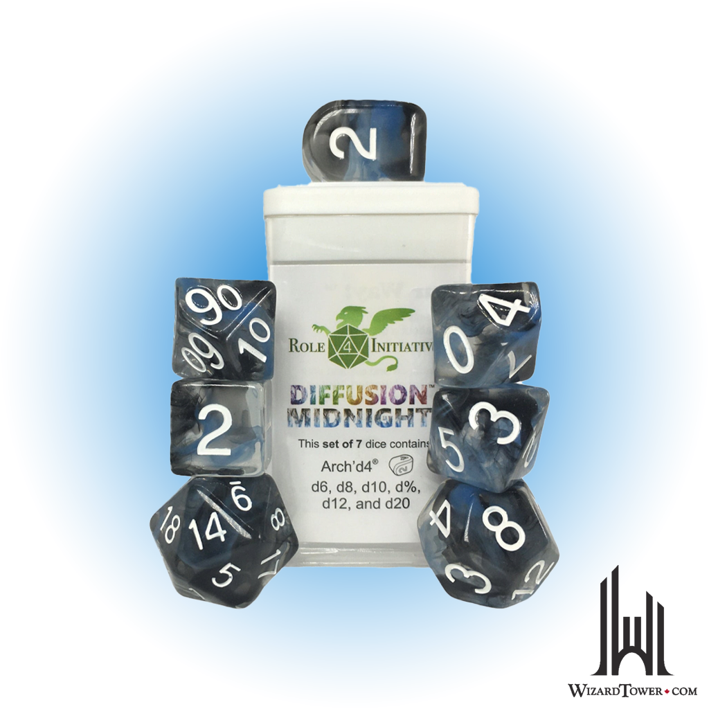 SET OF 7 DICE: DIFFUSION MIDNIGHT